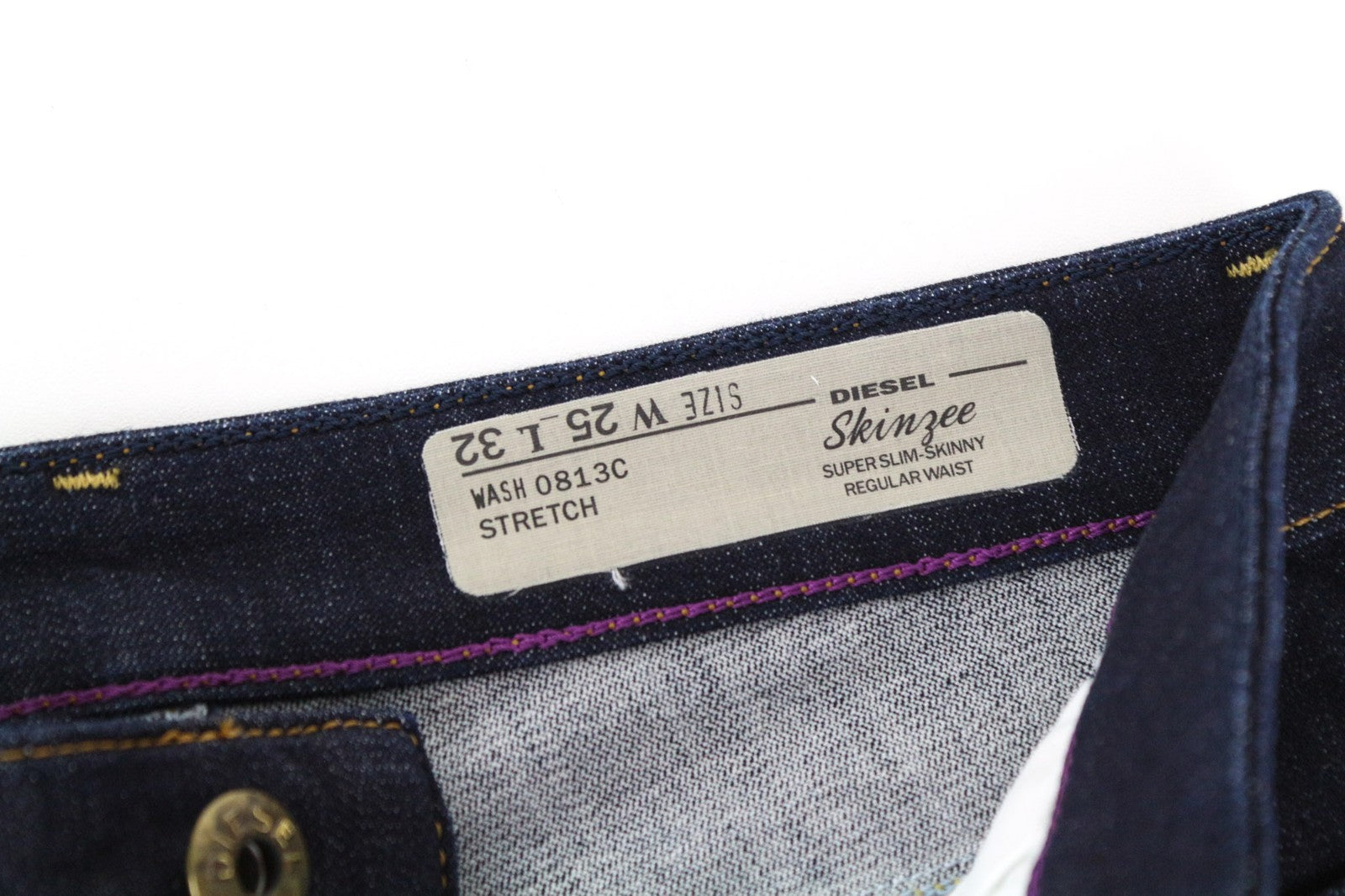 DIESEL Skinzee 0813C Women Jeans W25/L32 Super Slim Skinny Blue Cotton Stretch