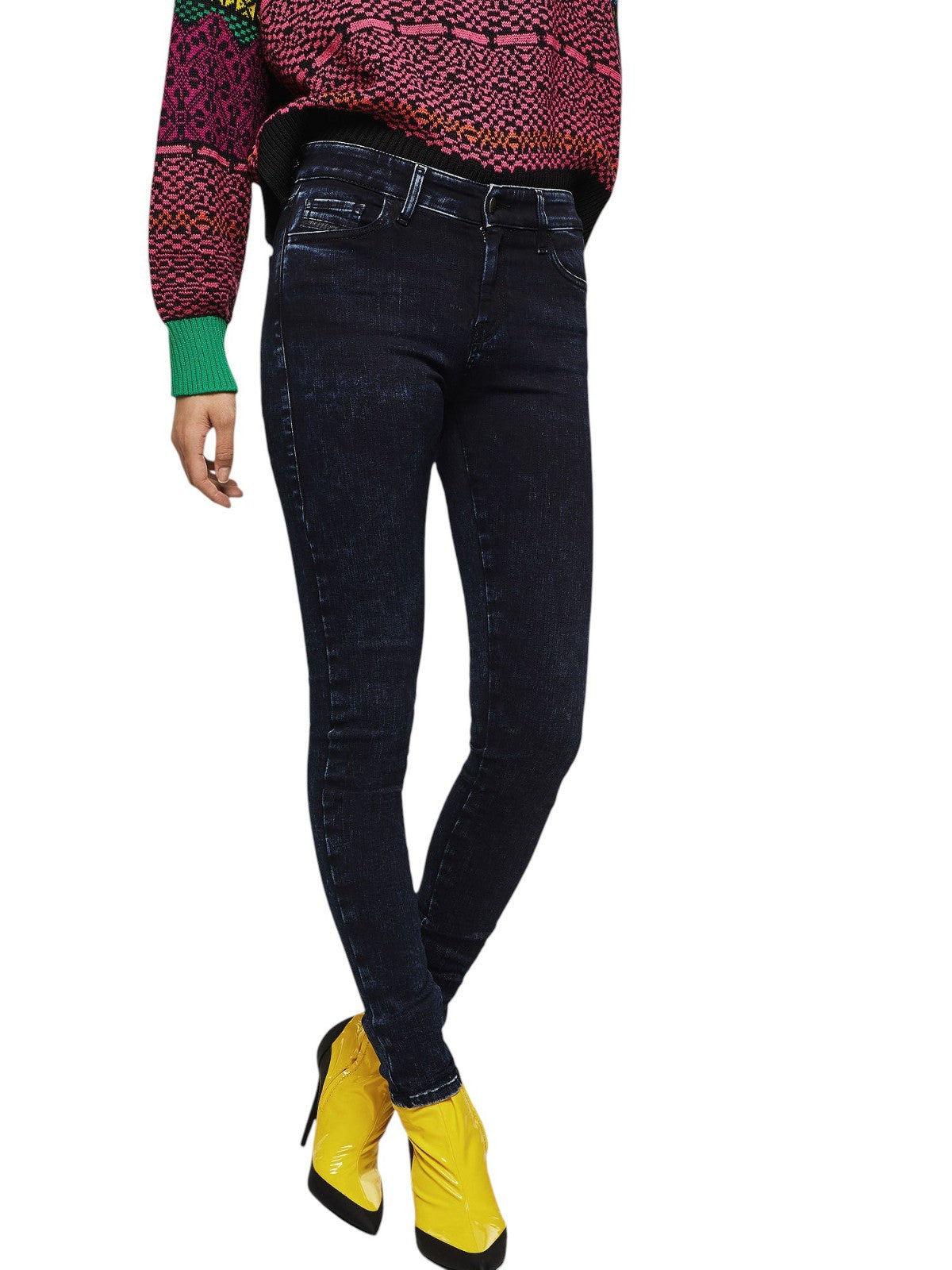 DIESEL Slandy-High 082AU Women Jeans W23/L32 Girls Super Skinny Blue Stretch
