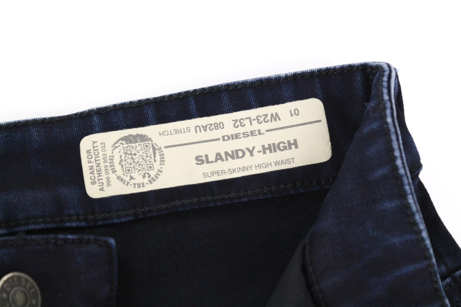 DIESEL Slandy-High 082AU Women Jeans W23/L32 Girls Super Skinny Blue Stretch