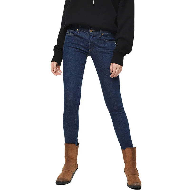 DIESEL Slandy-Low R98AJ Women Jeans W25/L32 Super Slim Skinny Stretch Blue
