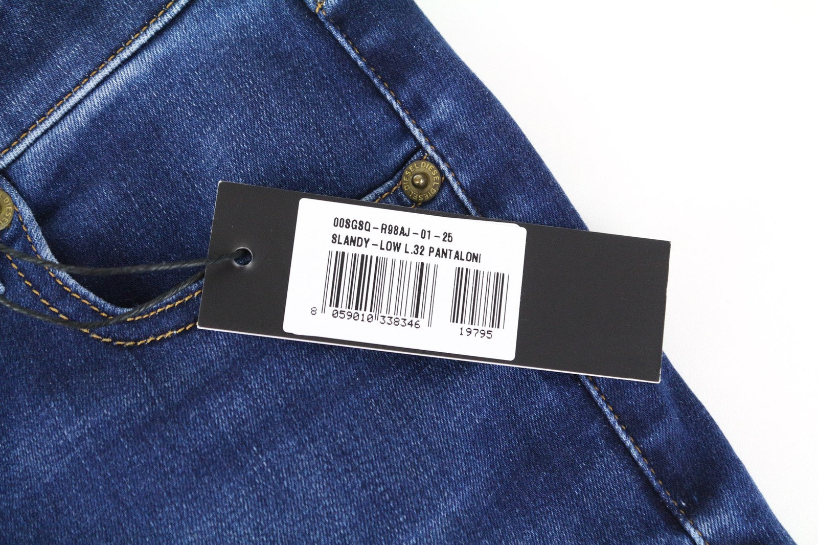 DIESEL Slandy-Low R98AJ Women Jeans W25/L32 Super Slim Skinny Stretch Blue