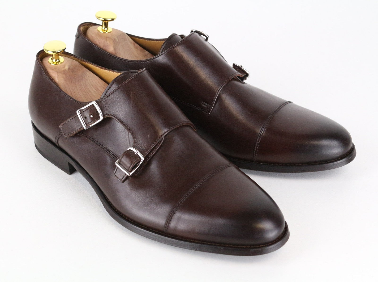 SUITSUPPLY Men Formal Shoes EU44.5 Brown Genuiene Leather Buckled Low-Top