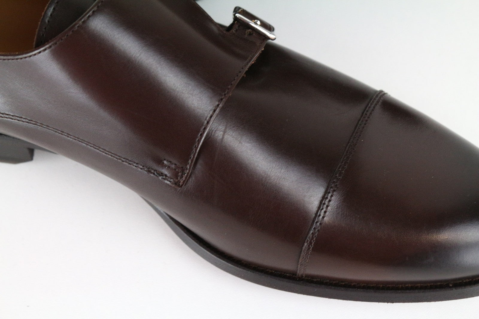 SUITSUPPLY Men Formal Shoes EU44.5 Brown Genuiene Leather Buckled Low-Top