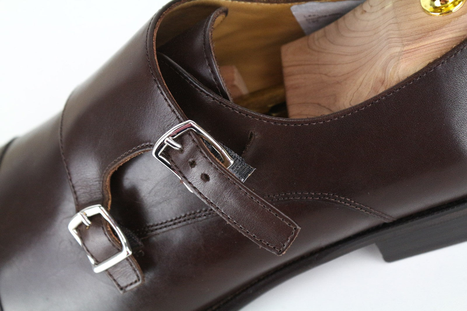 SUITSUPPLY Men Formal Shoes EU44.5 Brown Genuiene Leather Buckled Low-Top