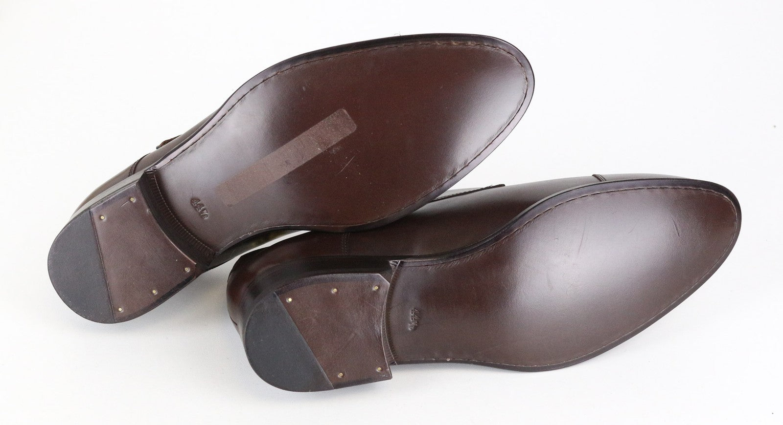 SUITSUPPLY Men Formal Shoes EU44.5 Brown Genuiene Leather Buckled Low-Top