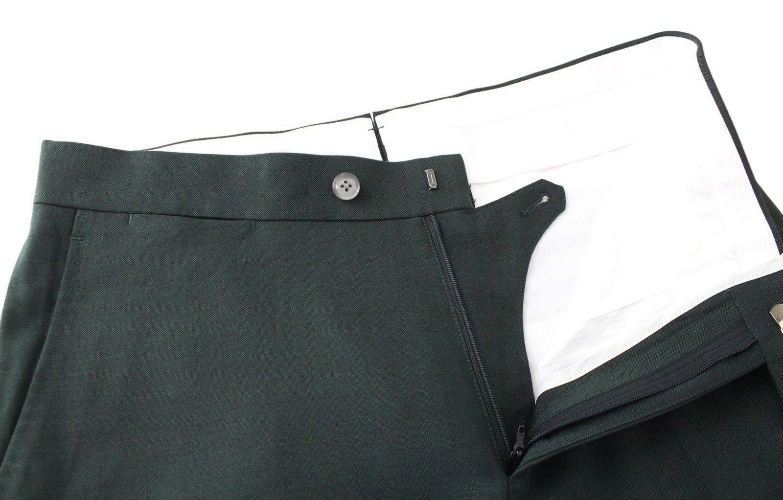 SUITSUPPLY La Spalla Men Suit UK36S Wool Dark Green 2-Piece Formal Slim Melange