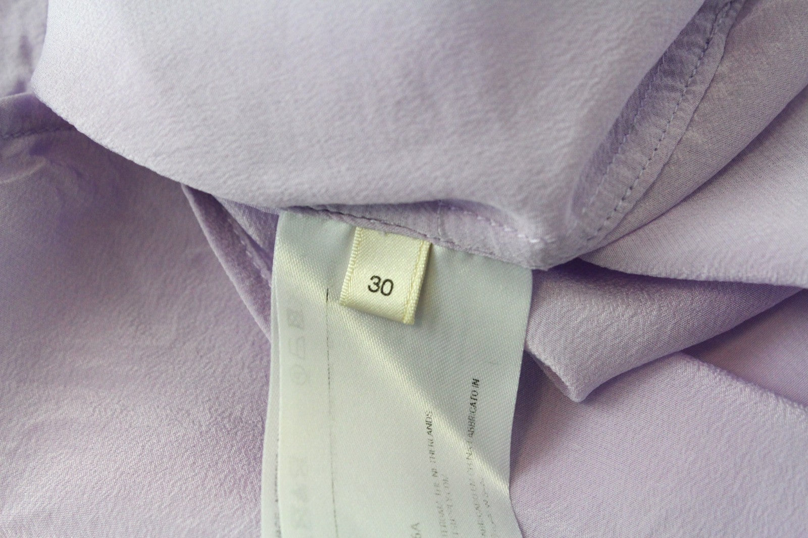 SUISTUDIO Alec Women Blouse UK4 Lilac Purple Slim Button Up Classic Pure Silk