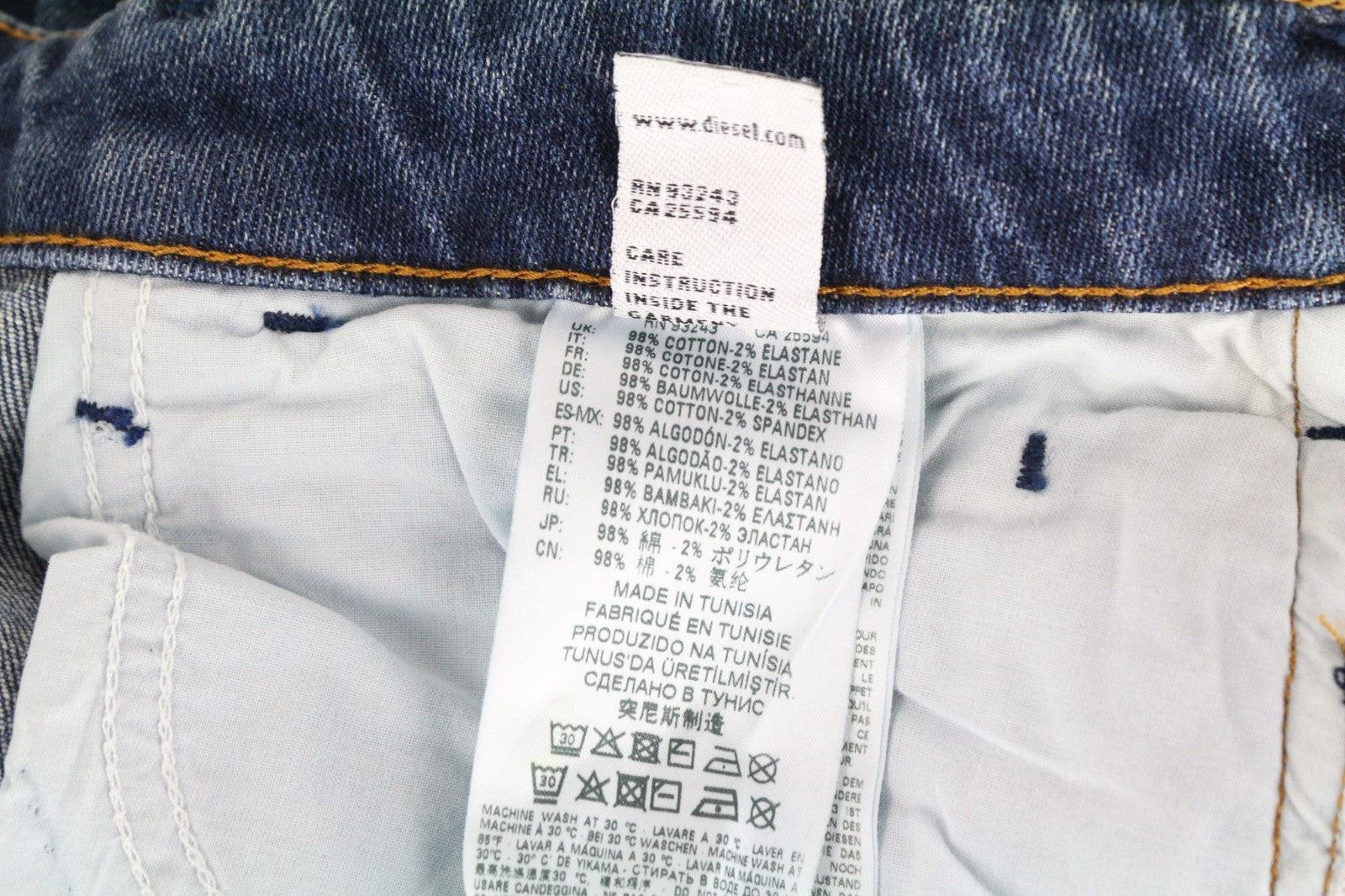 DIESEL D-Bazer 0870H Men Jeans W27/L32 Boys Tapered Washed Blue Cotton Stretch