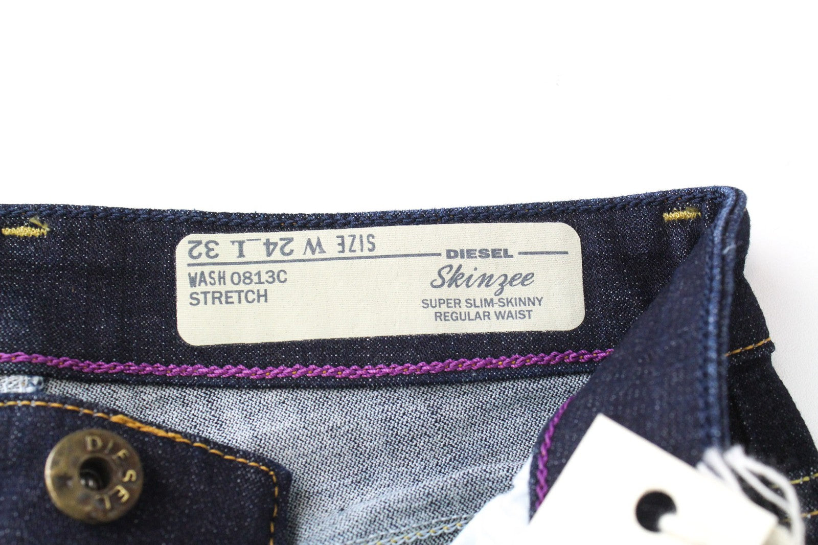 DIESEL Skinzee 0813C Women Jeans W24/L32 Blue Super Slim Skinny Girls Stretch