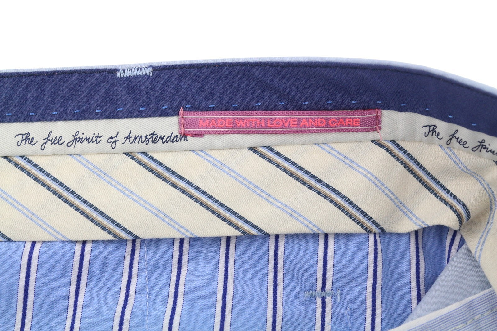 SCOTCH & SODA Blake Men Trousers W32/L32 Light Blue Pleat Regular Slim Fit Chino