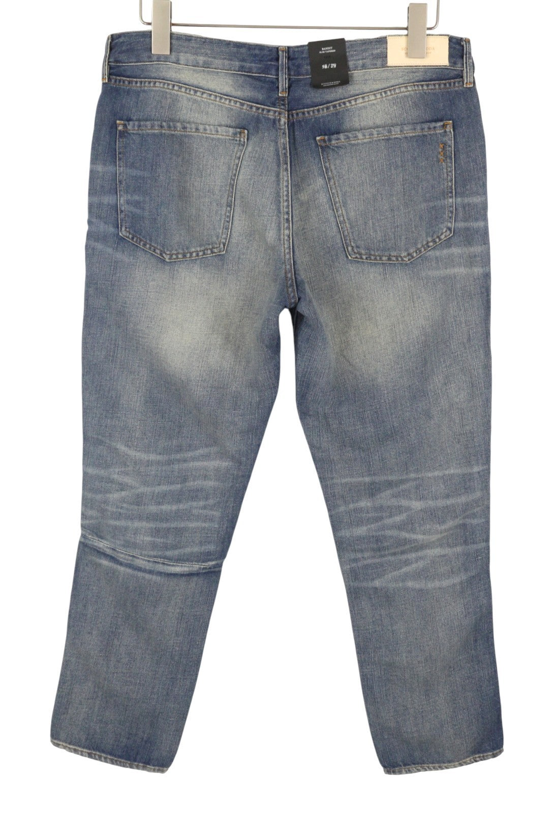 SCOTCH & SODA Bandit Women Jeans W28/L30 Blue Linen Blend Slim Tapered Fit Crop