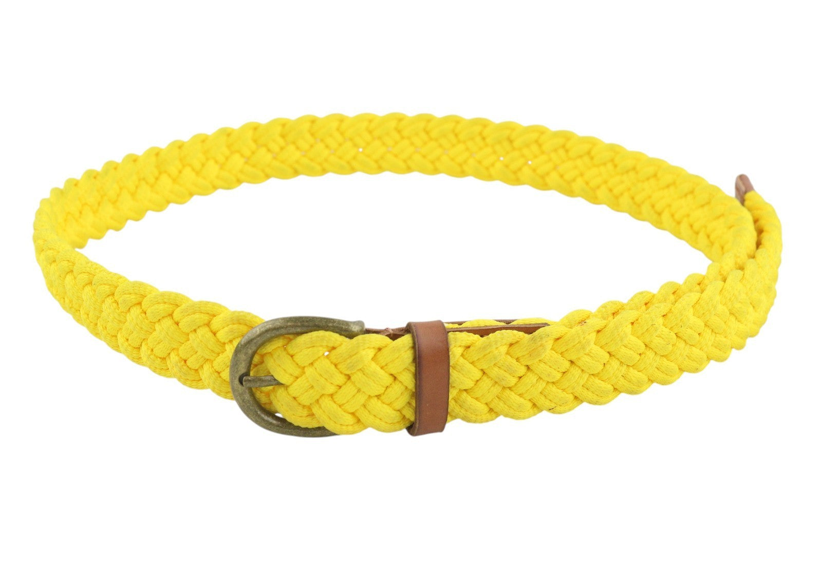 SCOTCH & SODA Men Belt 116 CM Yellow Braided Leather Details Buckle Closure