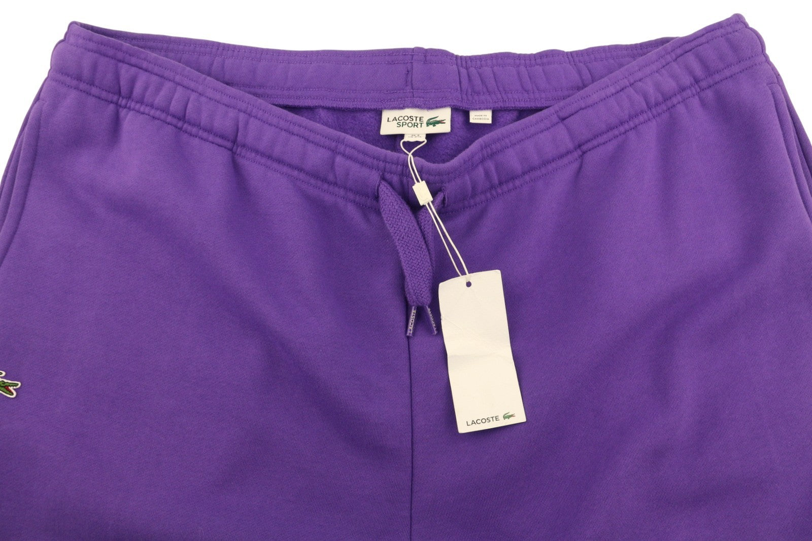 LACOSTE Sport Men Trousers 4XL Purple Fleece Tapered Drawstring Joggers