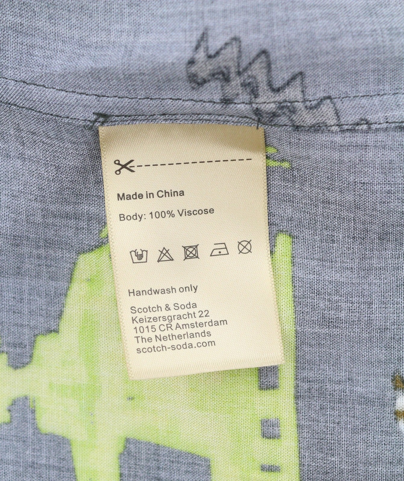 SCOTCH & SODA Men Shirt M Colourful Print Notch Collar Short Sleeve