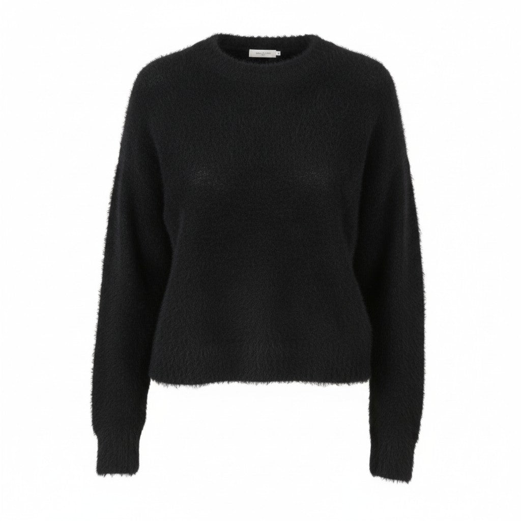 AMERICAN EAGLE OUTFITTERS Women Jumper XS Black Fuzzy Cropped Knit Pull On