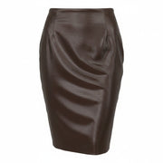 MAX MARA Women Skirt EU52 W40 Brown Glitter Wool Blend Pencil Midi