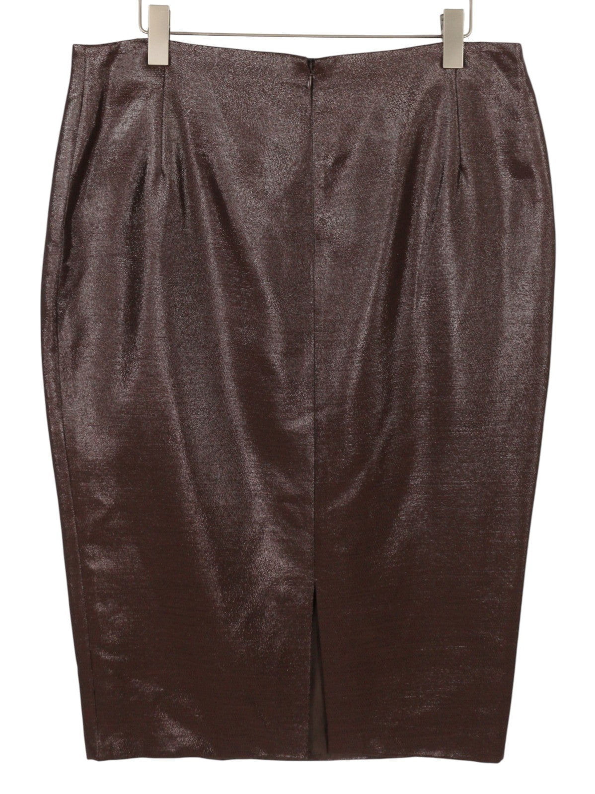 MAX MARA Women Skirt EU52 W40 Brown Glitter Wool Blend Pencil Midi