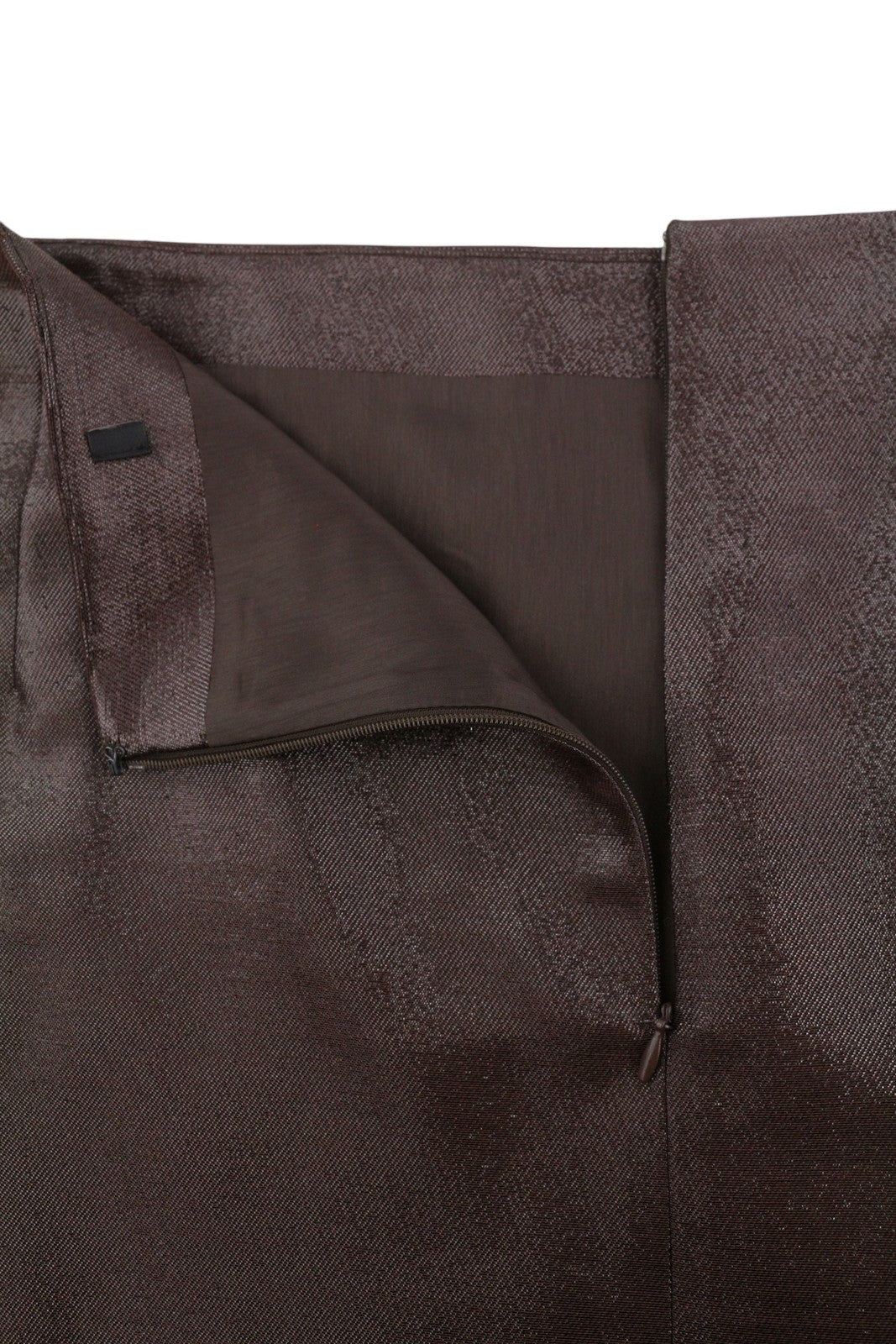 MAX MARA Women Skirt EU52 W40 Brown Glitter Wool Blend Pencil Midi