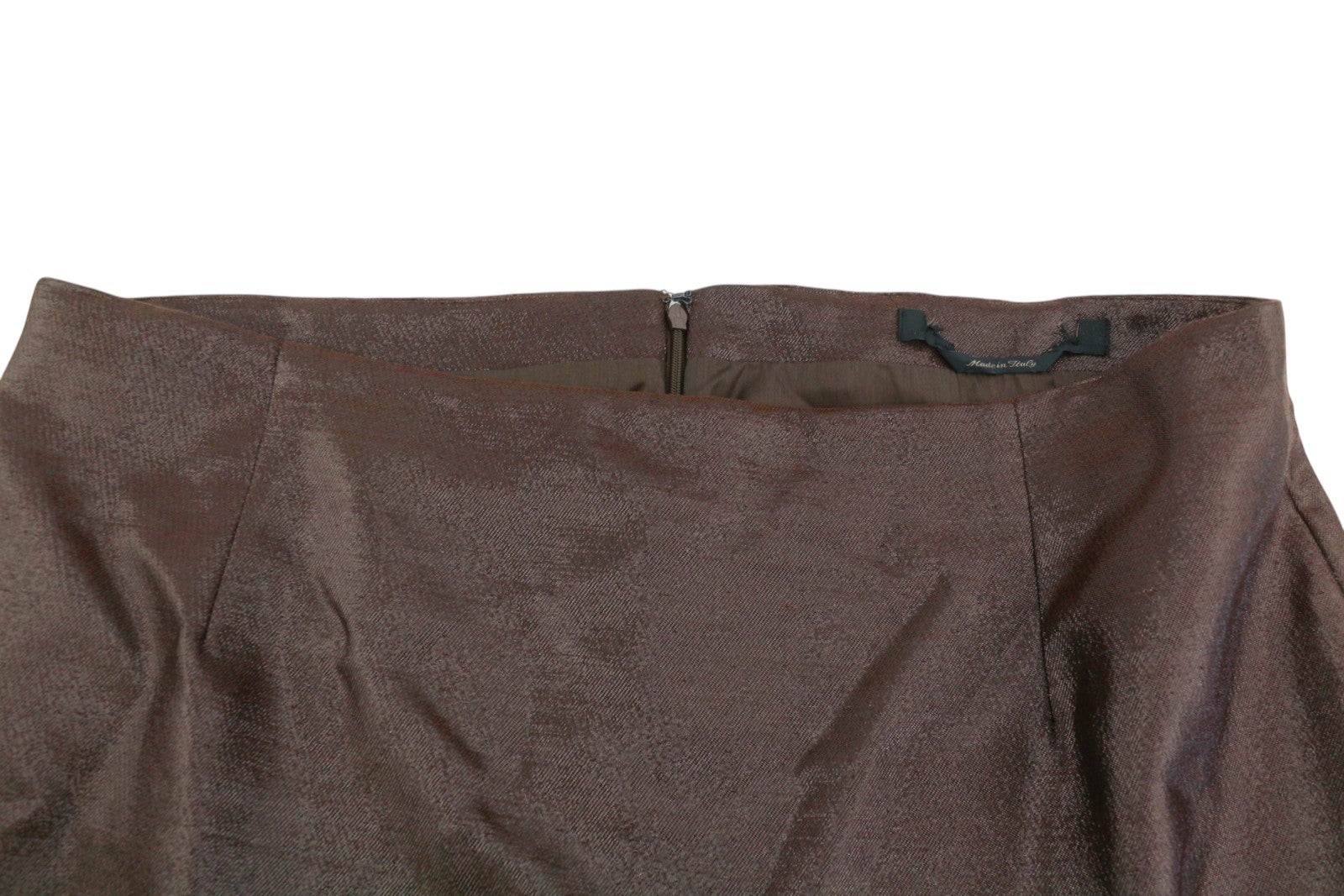 MAX MARA Women Skirt EU52 W40 Brown Glitter Wool Blend Pencil Midi