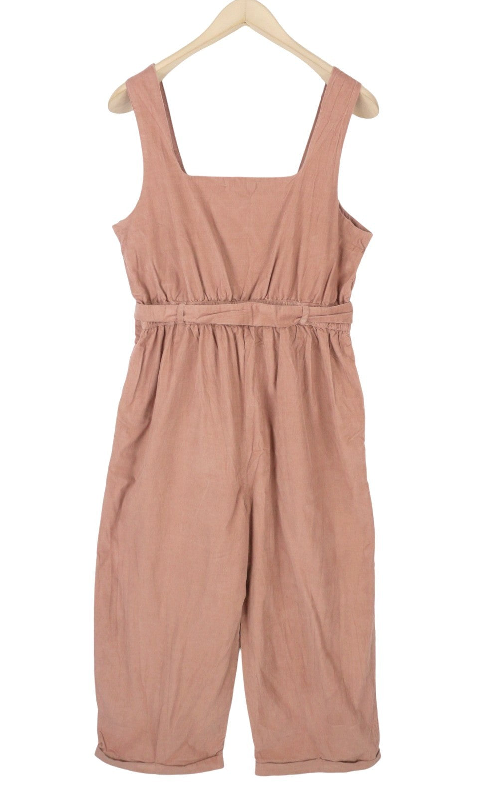 AMERICAN EAGLE OUTFITTERS Women Jumpsuit L Pink Corduroy Belted Cropped