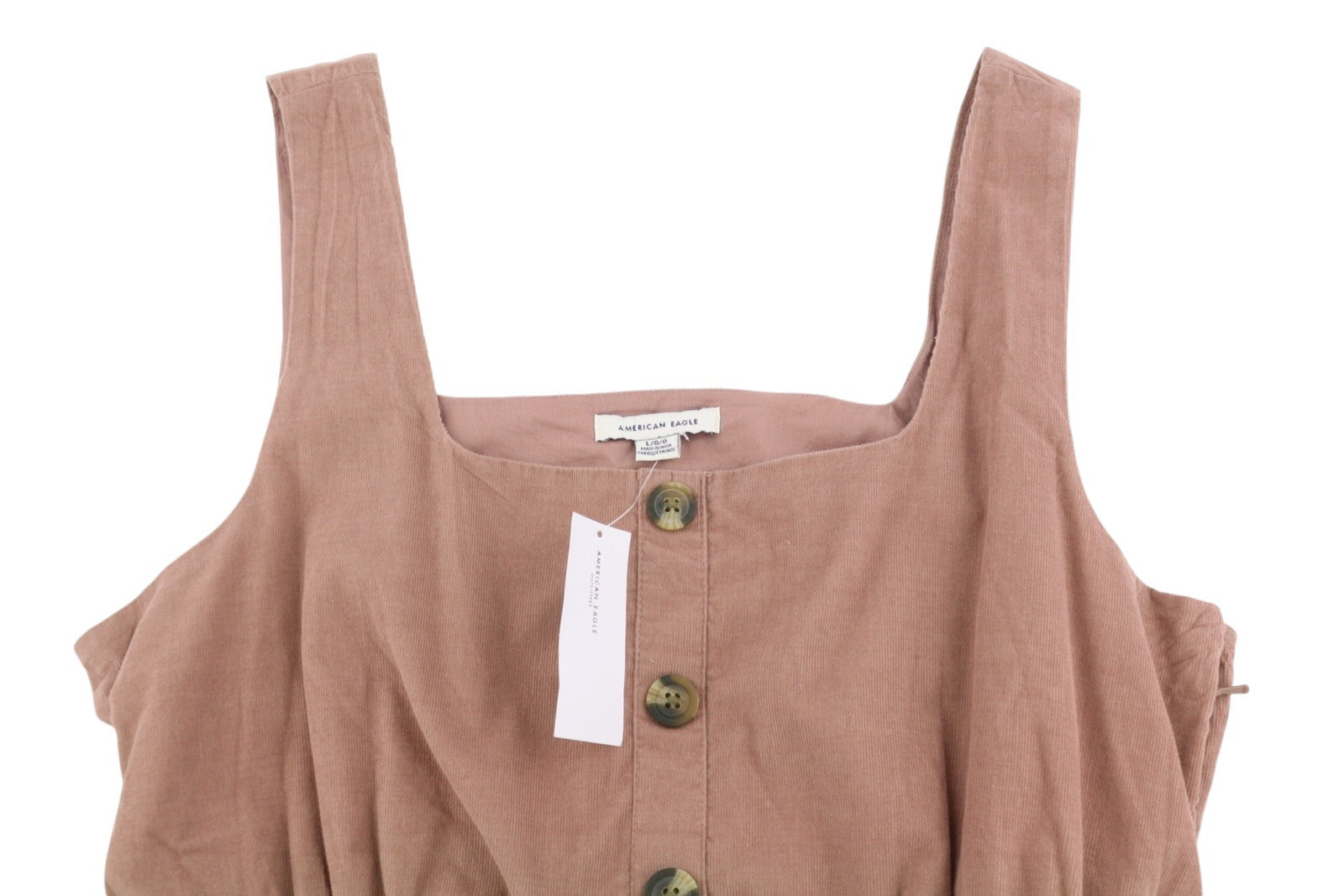 AMERICAN EAGLE OUTFITTERS Women Jumpsuit L Pink Corduroy Belted Cropped