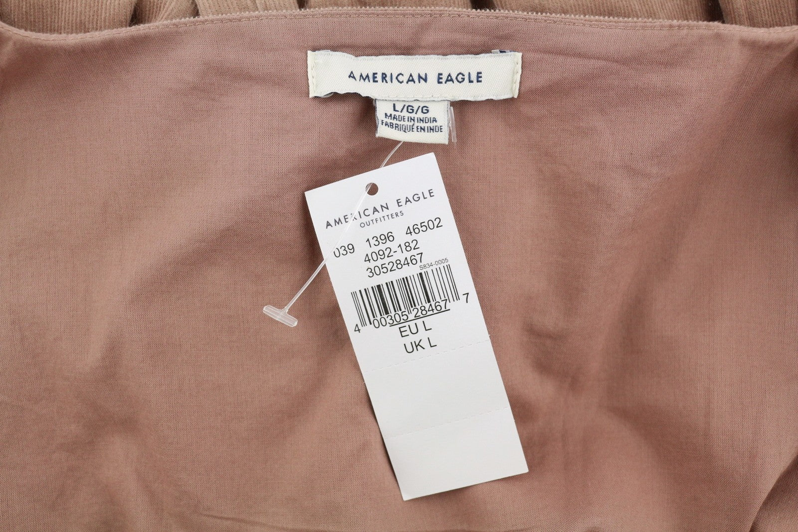 AMERICAN EAGLE OUTFITTERS Women Jumpsuit L Pink Corduroy Belted Cropped