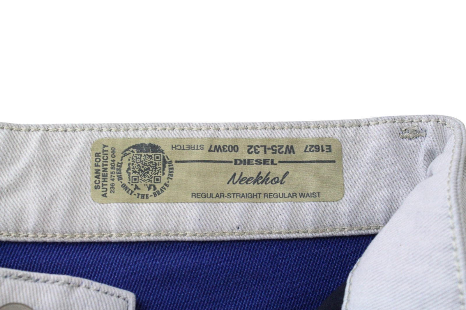 DIESEL Neekhol 003W7 Women Jeans W25/L32 Blue Stretch Regular Straight Distress