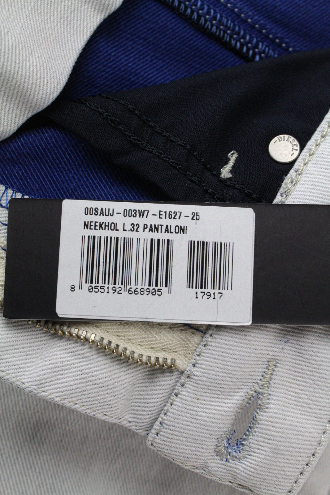 DIESEL Neekhol 003W7 Women Jeans W25/L32 Blue Stretch Regular Straight Distress