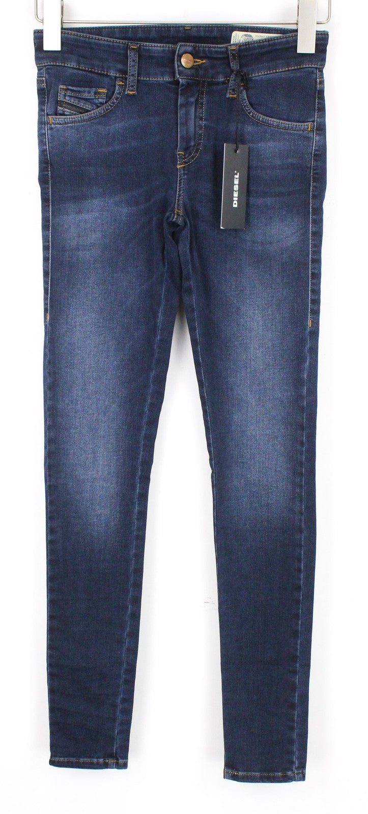 DIESEL Slandy-Low 084UT Women Jeans W24/L32 Blue Stretch Super Slim Skinny Cut