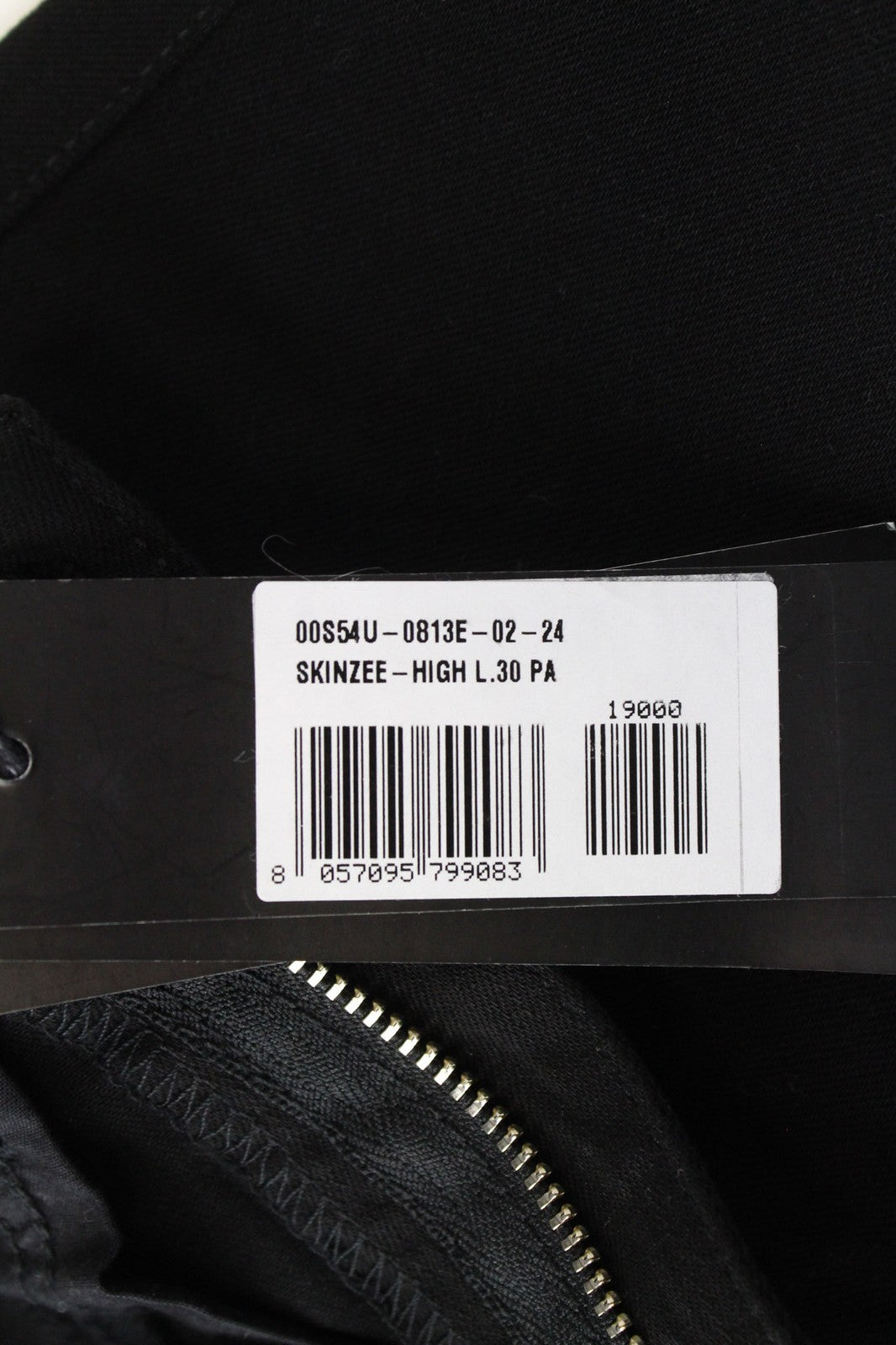 DIESEL Skinzee-High 0813E Women Jeans W24/L30 Black Stretch Super Slim Skinny