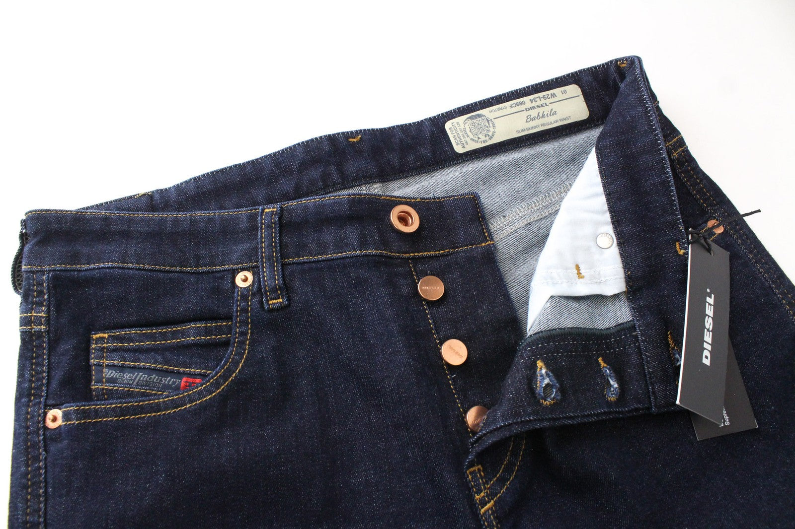 DIESEL Babhila 069CF Women Jeans W29/L34 Blue Stretch Slim Skinny Fit Buttoned