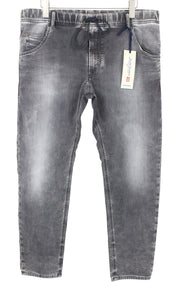 DIESEL Krooley-NE 0855B Men Jeans W38 Grey Jogg Sweat Stretch Slim Carrot Cut
