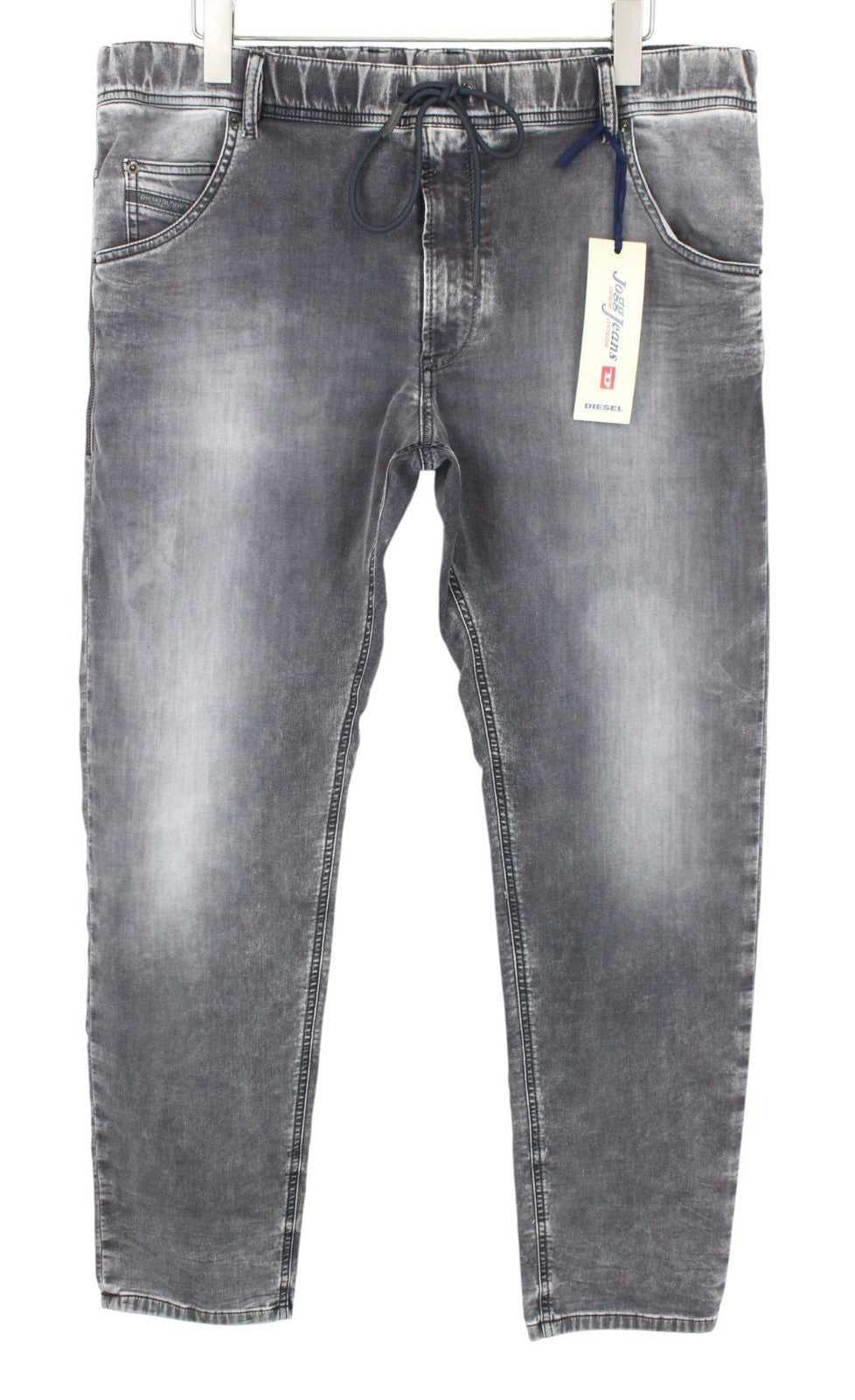 DIESEL Krooley-NE 0855B Men Jeans W38 Grey Jogg Sweat Stretch Slim Carrot Cut