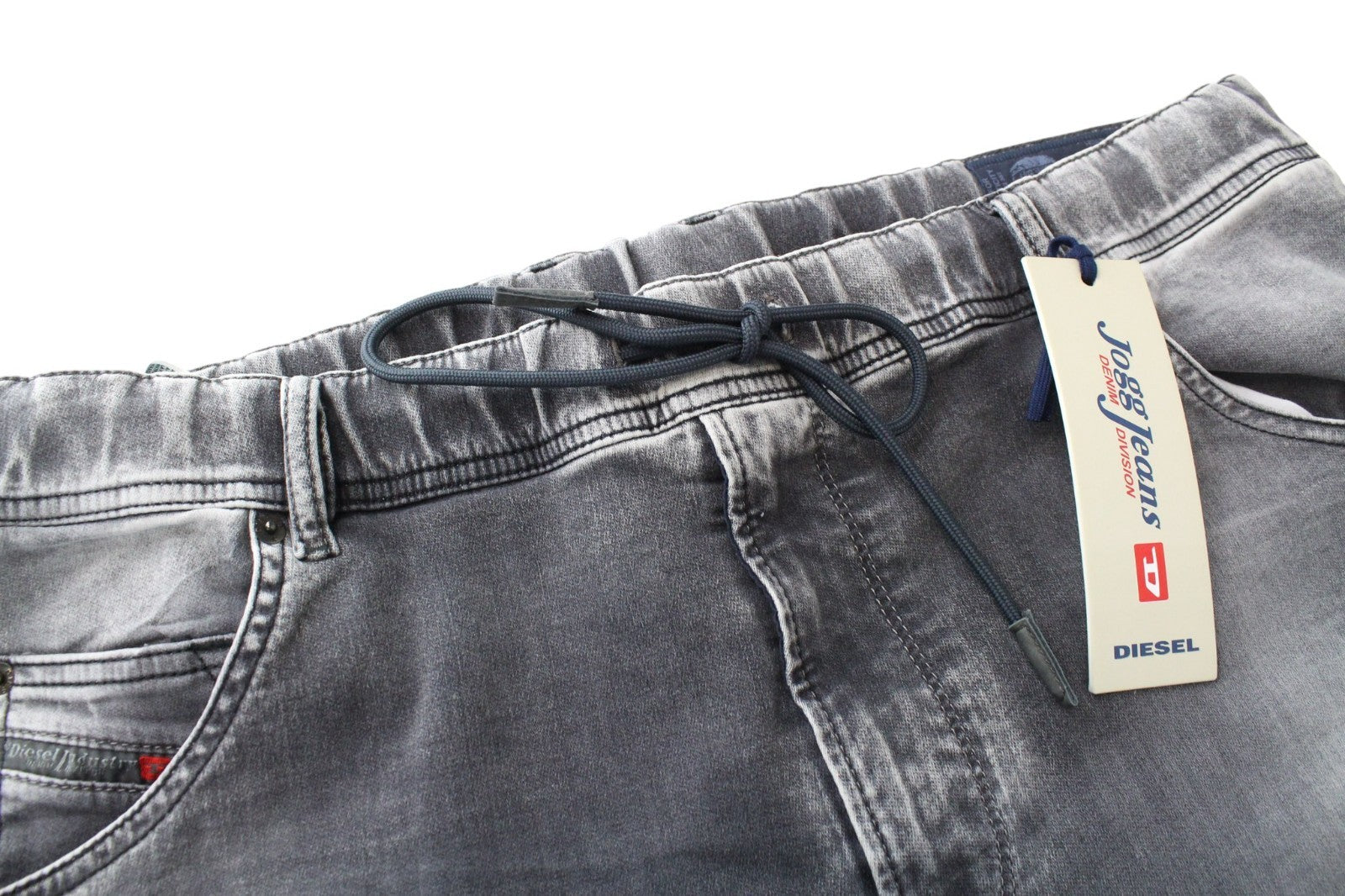 DIESEL Krooley-NE 0855B Men Jeans W38 Grey Jogg Sweat Stretch Slim Carrot Cut