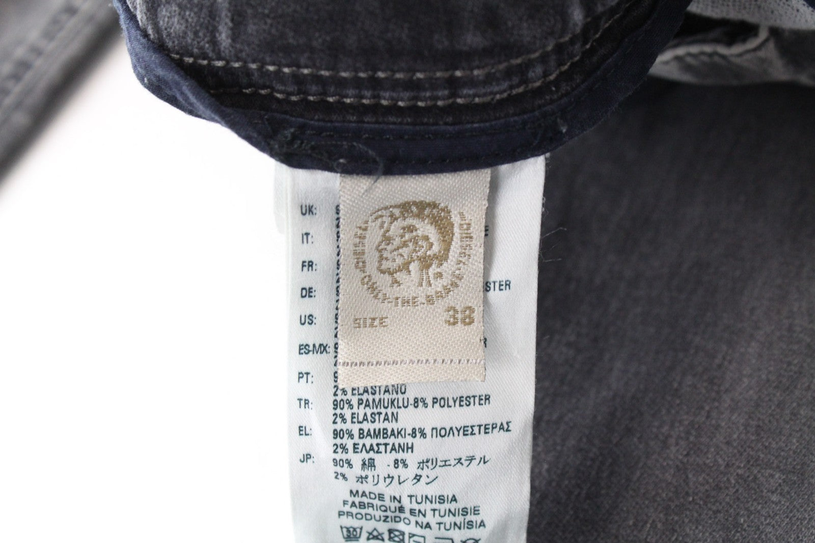 DIESEL Krooley-NE 0855B Men Jeans W38 Grey Jogg Sweat Stretch Slim Carrot Cut