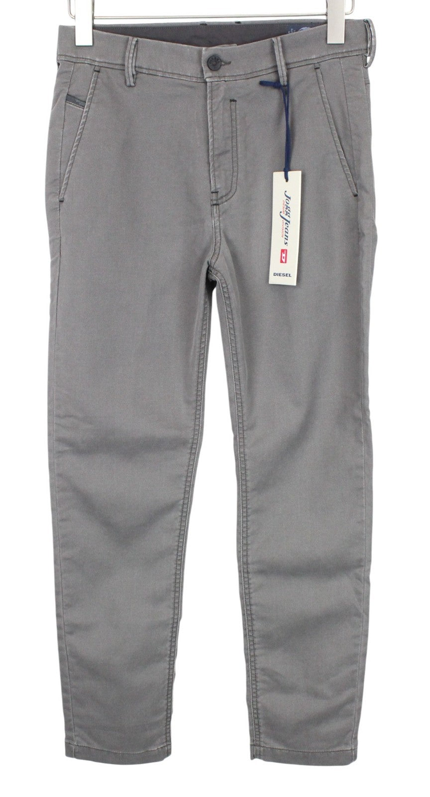 DIESEL Slim-Chino-M-NE 0685E Men Trousers W28 Grey Stretch Jogg Sweat Slim Cut