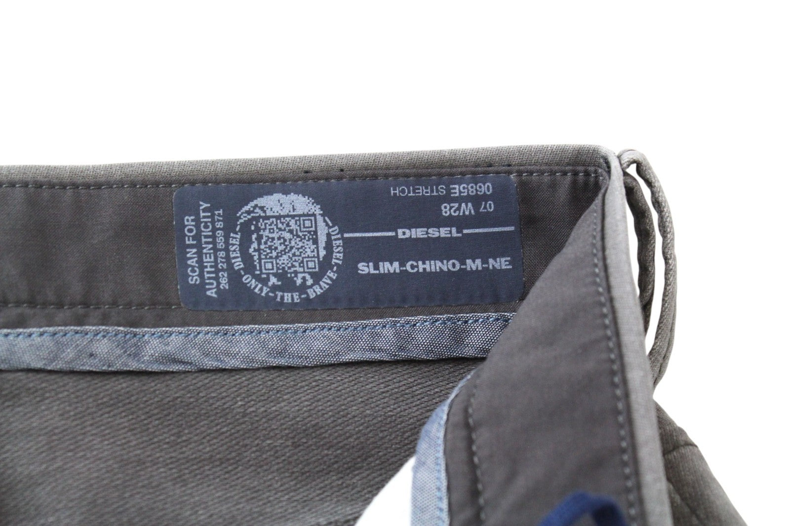 DIESEL Slim-Chino-M-NE 0685E Men Trousers W28 Grey Stretch Jogg Sweat Slim Cut