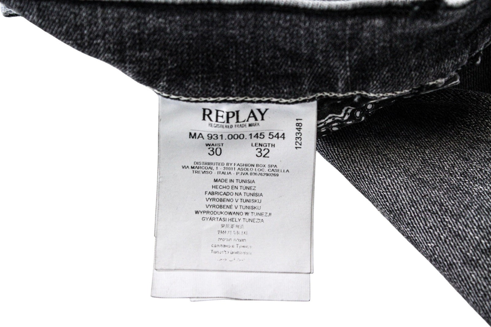 REPLAY Jondrill Men Jeans W30/L32 Grey Stretch Skinny Aged Look Disttressed