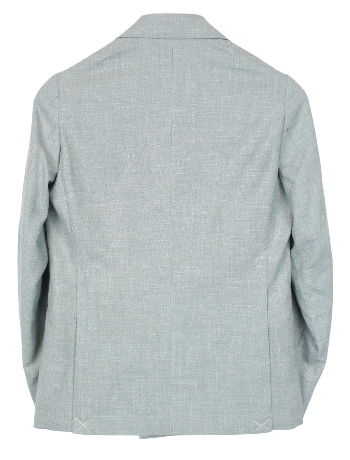 SUITSUPPLY La Spalla Men Suit UK30R Double-Breast Green Wool Silk Linen 2 Piece