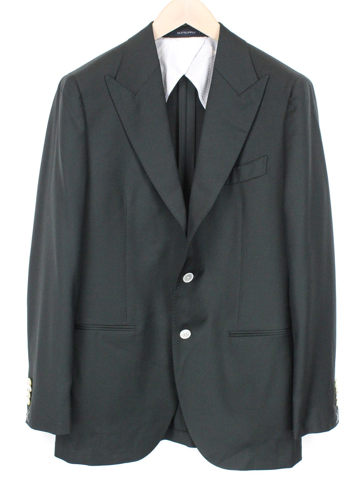 SUITSUPPLY La Spalla Men Suit UK38R Single-Breasted Green Pure Wool 3 Piece
