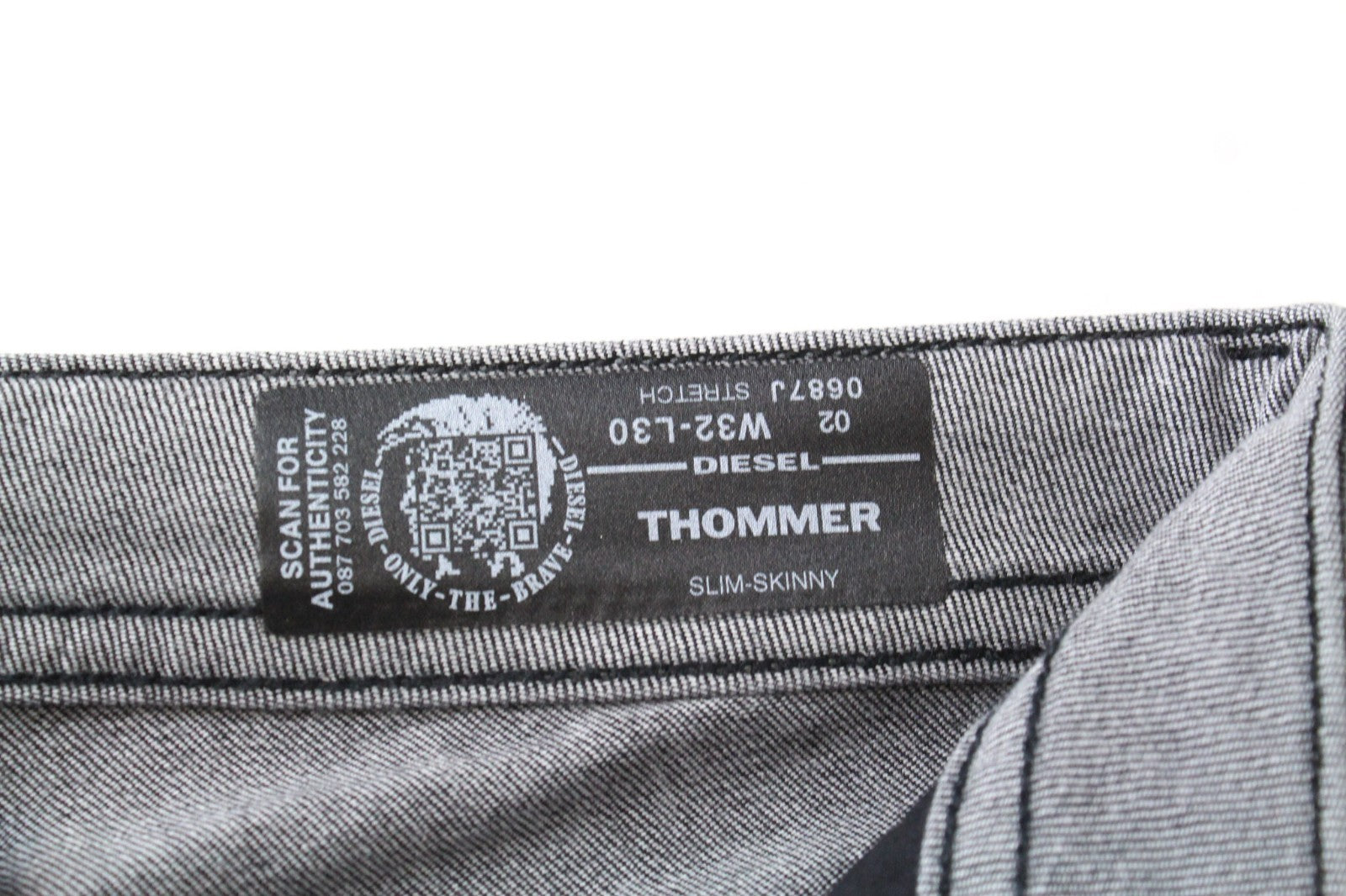 DIESEL Thommer 0687J Men Jeans W32/L30 Slim-Skinny Dark Grey Cotton Stretch