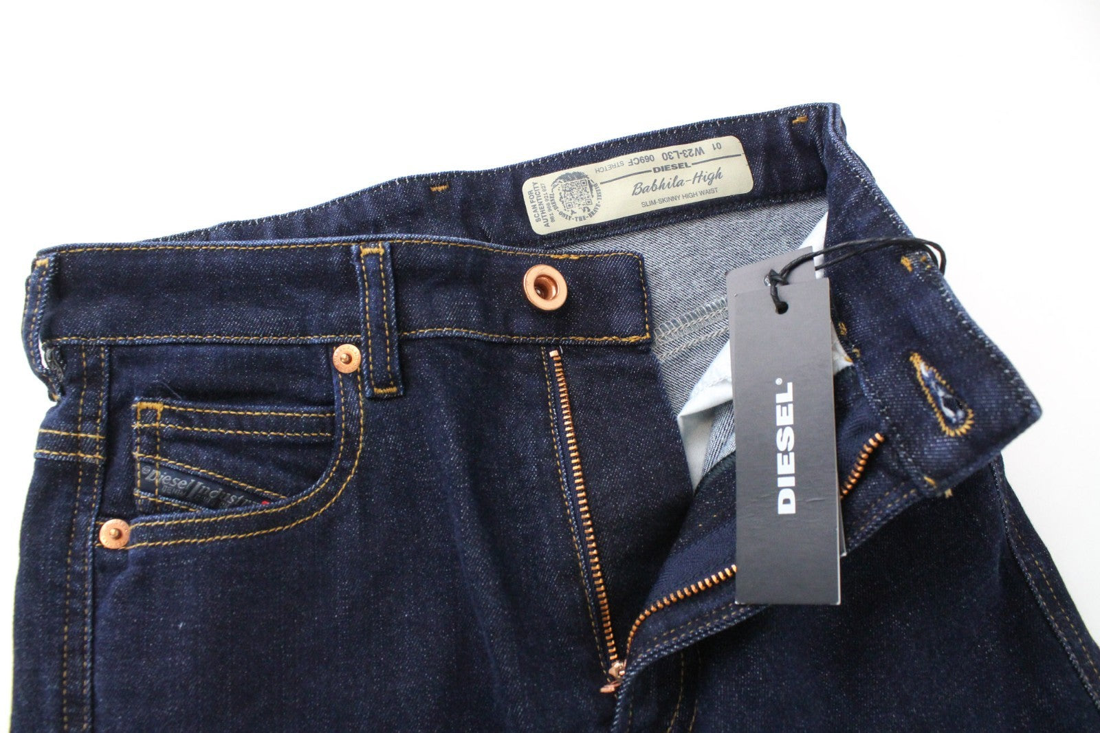 DIESEL Babhila-High 069CF Women Jeans W23/L30 Girls Slim-Skinny Blue Stretch