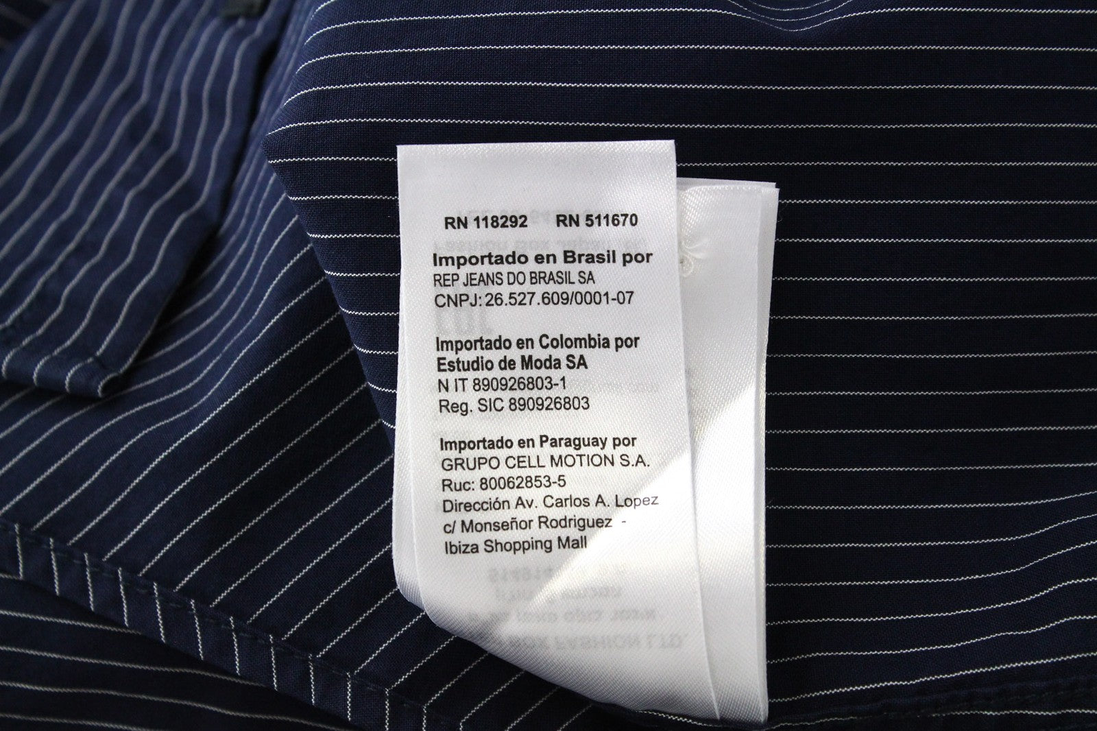 REPLAY Men Shirt M Dark Blue Pure Cotton Striped Long Sleeve Button-Up Twill