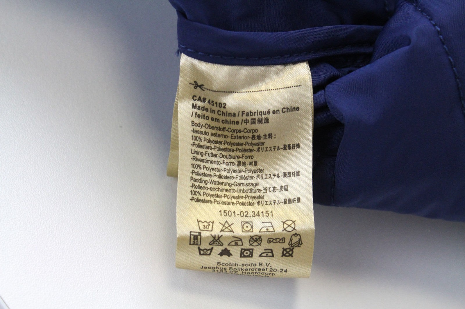SCOTCH & SODA Ams Couture Men Jacket S Blue Sleeveless Zip Padded Lined Gilet