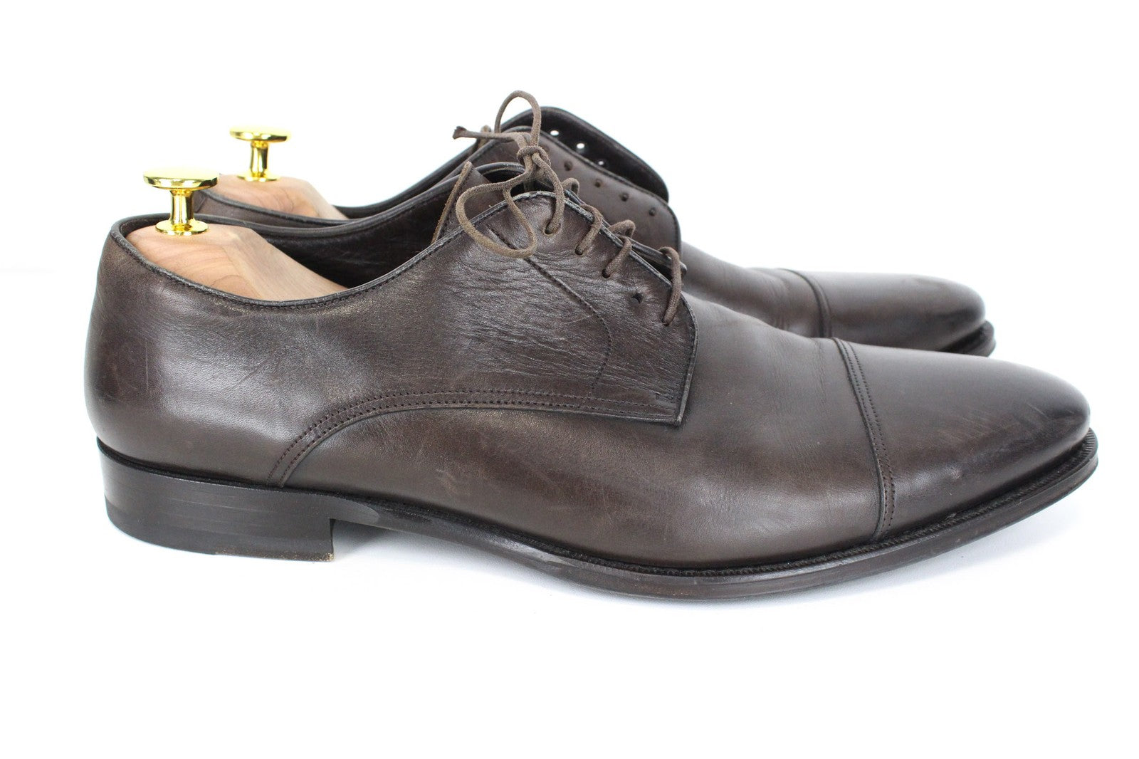 SUITSUPPLY Men Formal Shoes EU44 Brown Genuine Leather Laced Low-Top Classic