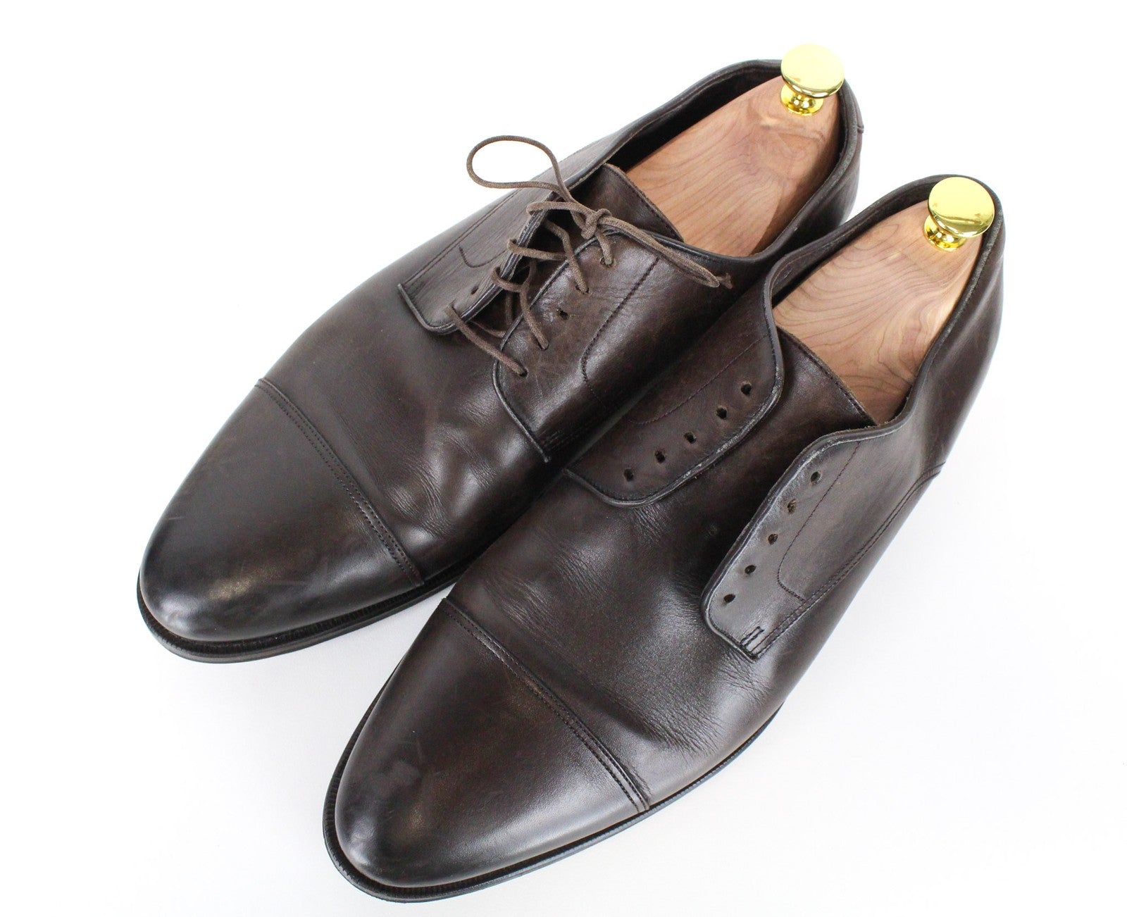 SUITSUPPLY Men Formal Shoes EU44 Brown Genuine Leather Laced Low-Top Classic