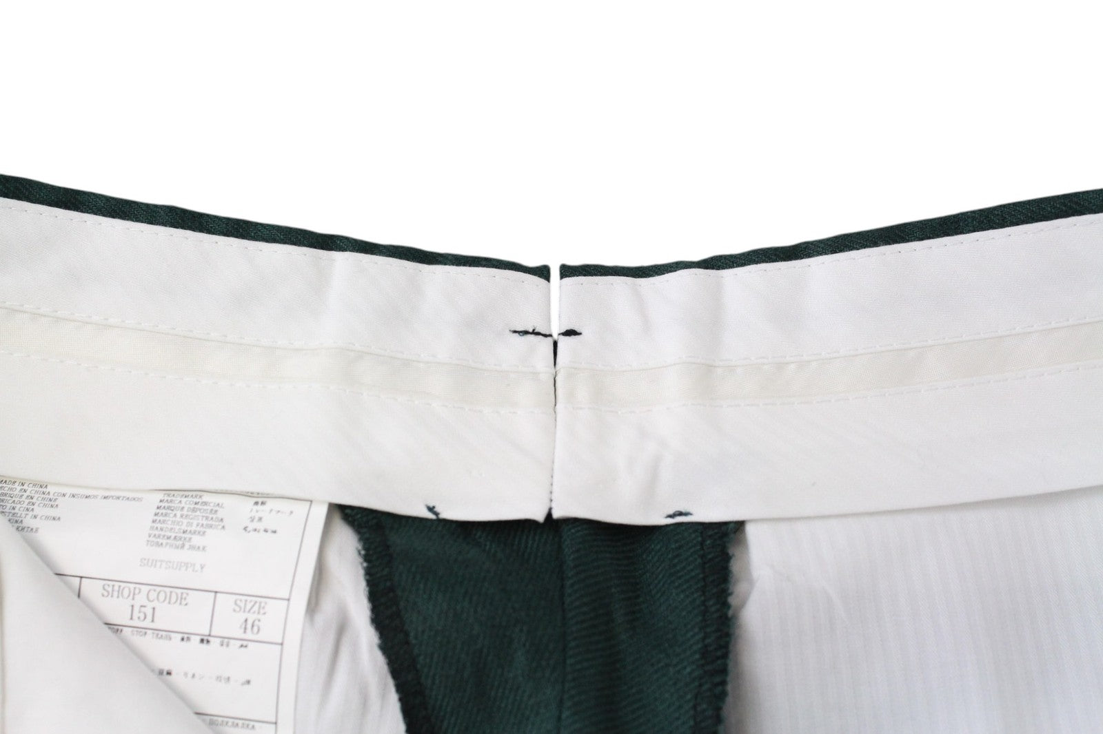 SUITSUPPLY La Spalla Men Suit UK32R Green 2-Piece Slim Melange Two-Row Linen
