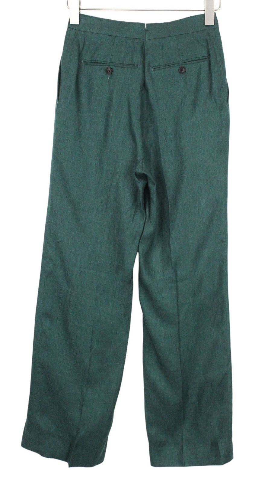 SUITSUPPLY La Spalla Men Suit UK32R Green 2-Piece Slim Melange Two-Row Linen