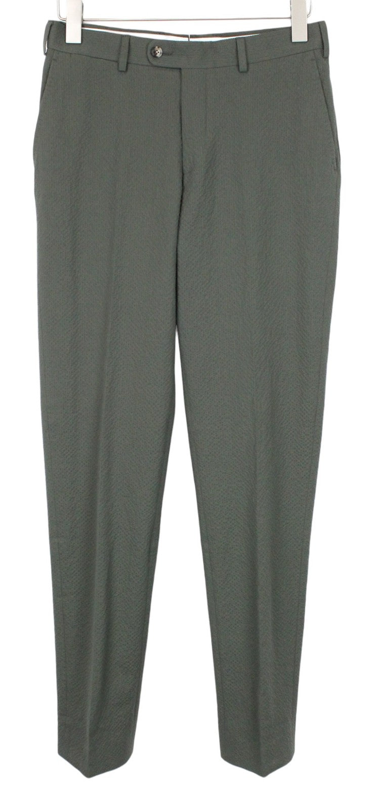 SUITSUPPLY Havana Patch Men Suit UK34R Green 2-Piece Slim Cut Cotton Mix Stretch