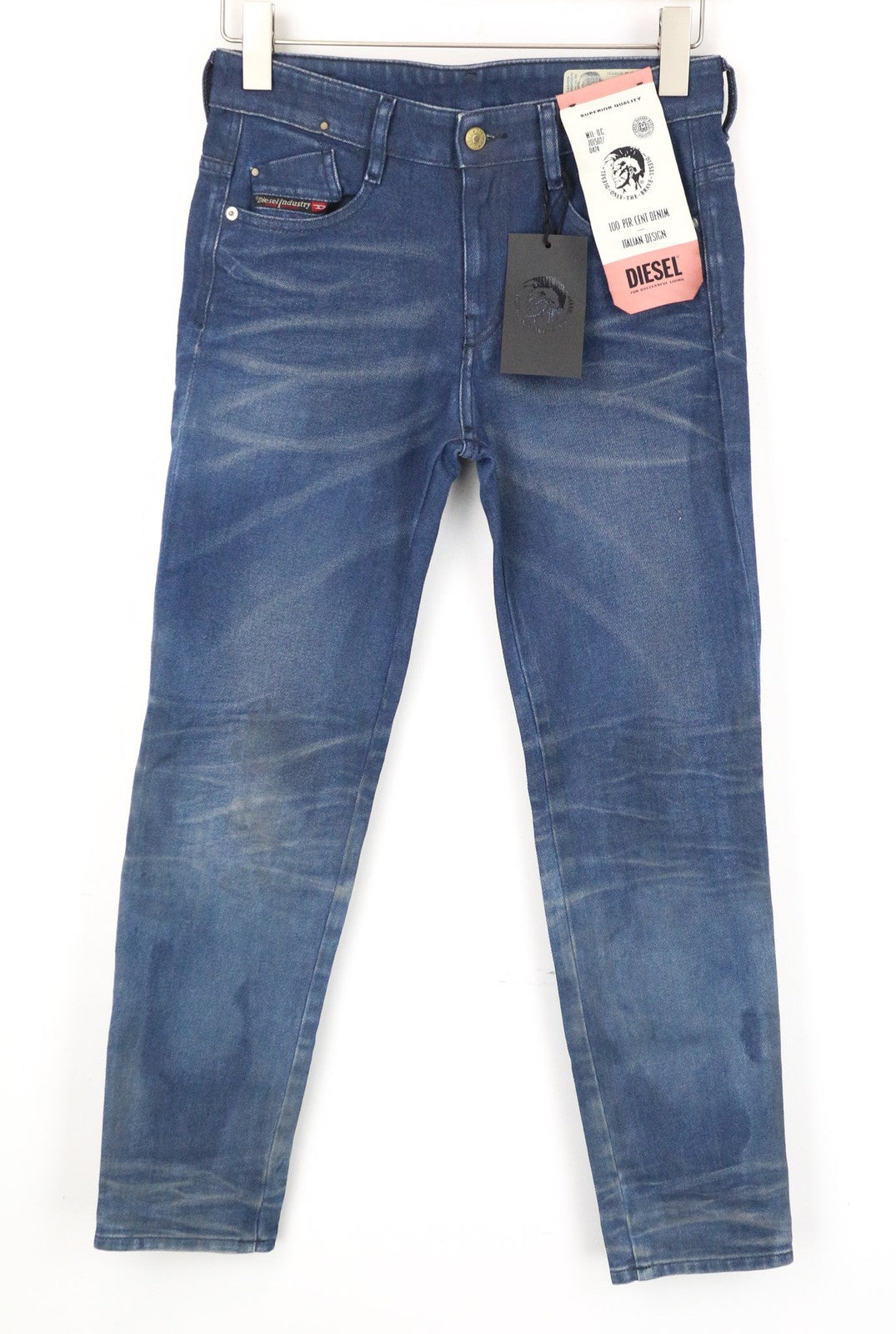 DIESEL D-Rifty 0870I Women Jeans W26/L32 Blue Stretch Slim Fit Low Waist Zipped